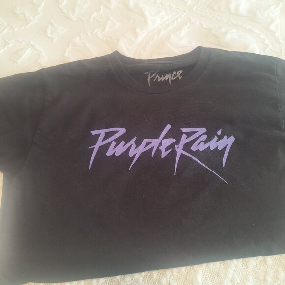 Prince Purple Rain T-Shirt Sz. Medium-Black Purple Spell Out Vintage concert - Picture 1 of 7